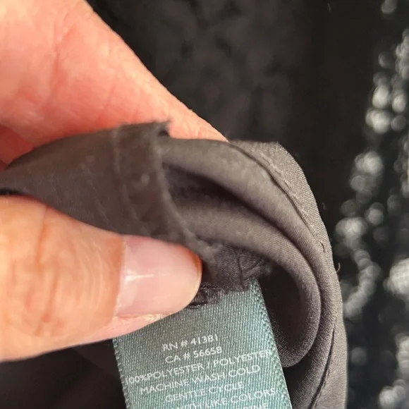 Ralph Lauren size 16 black lace mini shift dress. Black slip underneath. - Picture 11 of 15